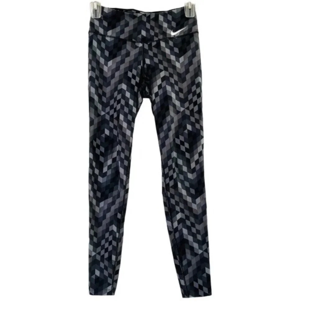 Nike Leggings Womens Small‎ Power Legend Geometric Tight Athletic Yoga Outdoor